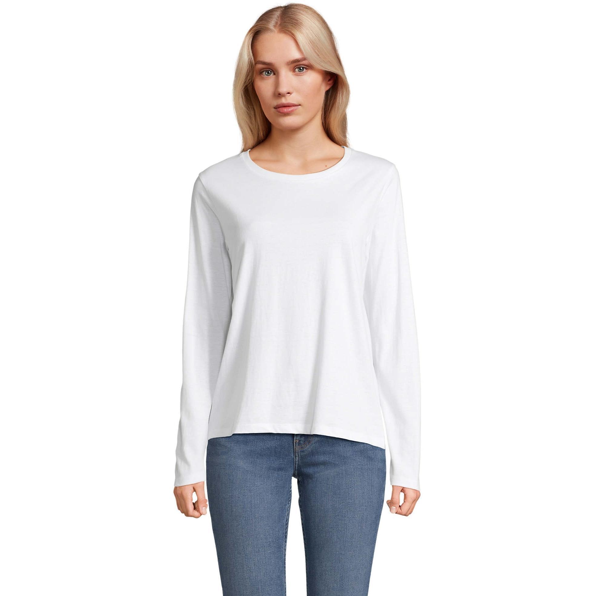 Лонгслів бавовняний жіночий Sol’s MONARCH WOMEN 04443102 S білийфото1