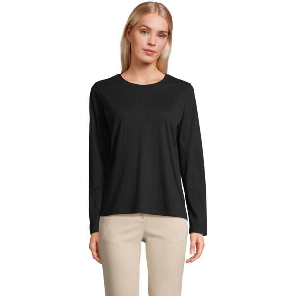 Лонгслив женский хлопковый Sol’s Monarh women 04443309 L черный фото 