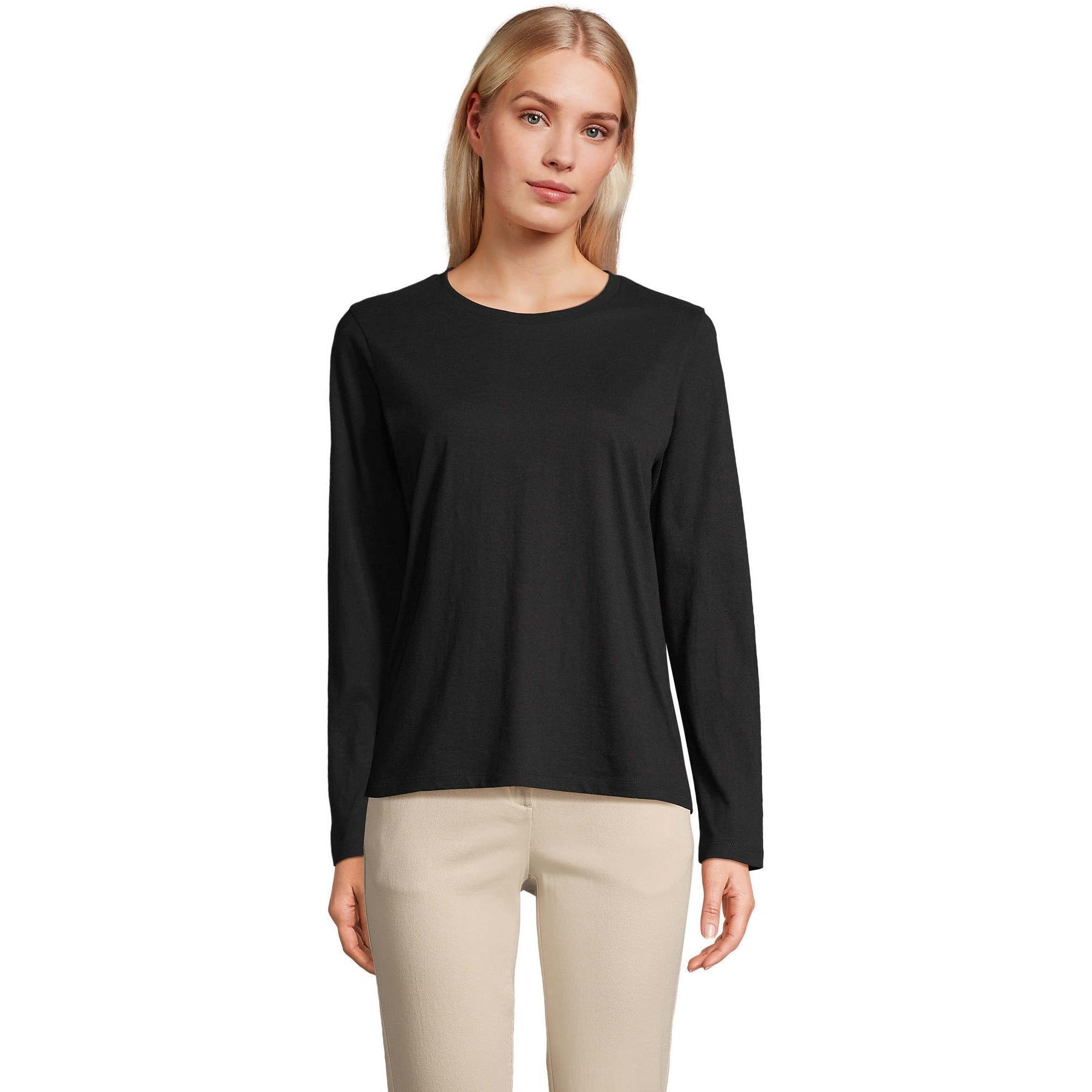 Лонгслив женский хлопковый Sol’s Monarh women 04443309 XL черный фото 1