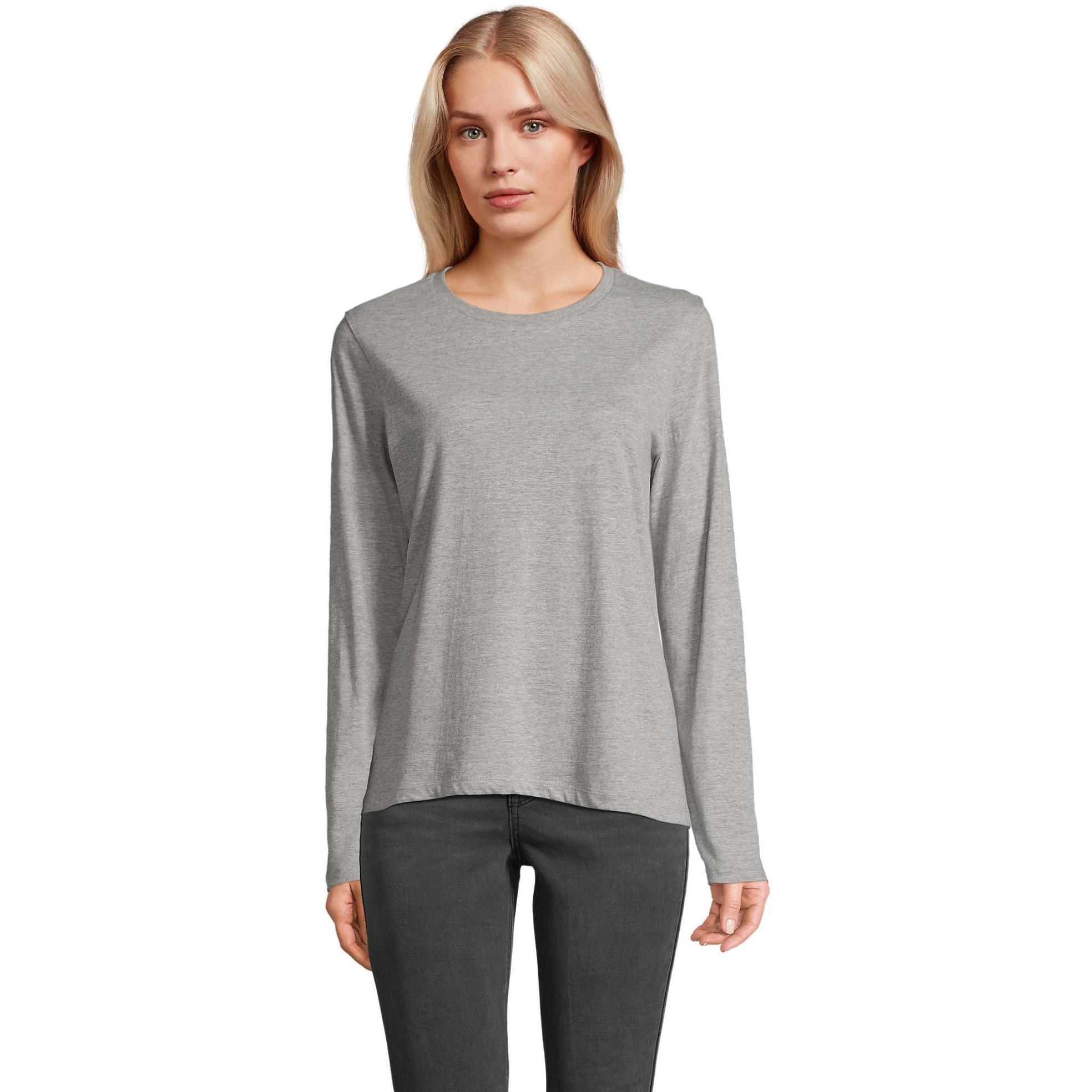 Лонгслів бавовняний жіночий Sol’s MONARCH WOMEN 04443350 XXL сірий меланжфото1