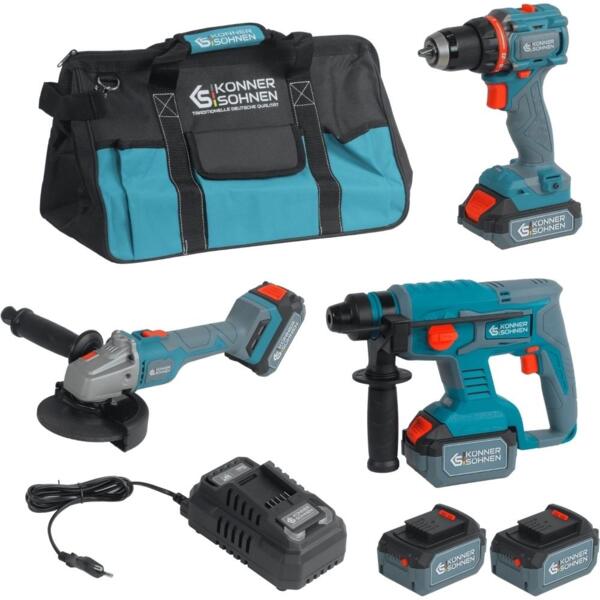 

Набор аккумуляторных инструментов Konner&Sohnen KS RHAGD 20V (KSRHAGD20VSET3)