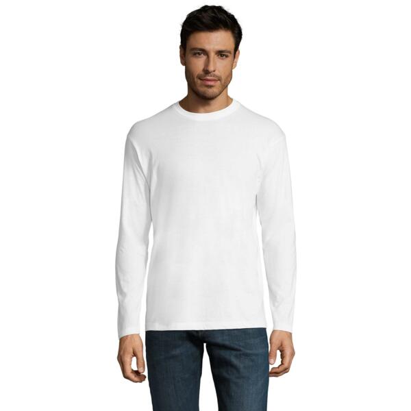 Лонгслів бавовняний чоловічий Sol’s MONARCH 11420102 L білийфото