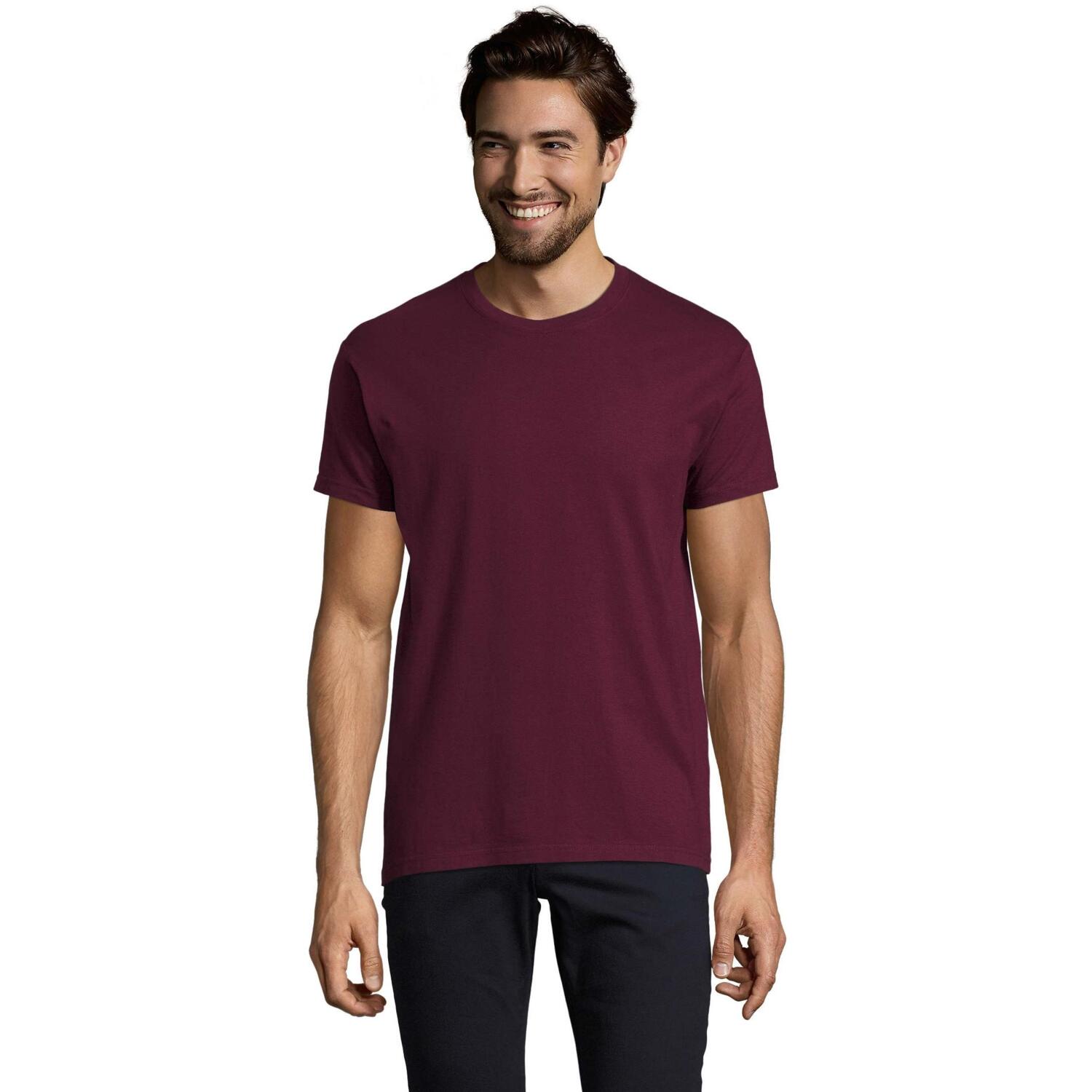 Футболка бавовняна чоловіча Sol’s Imperial 11500146 L бордовий