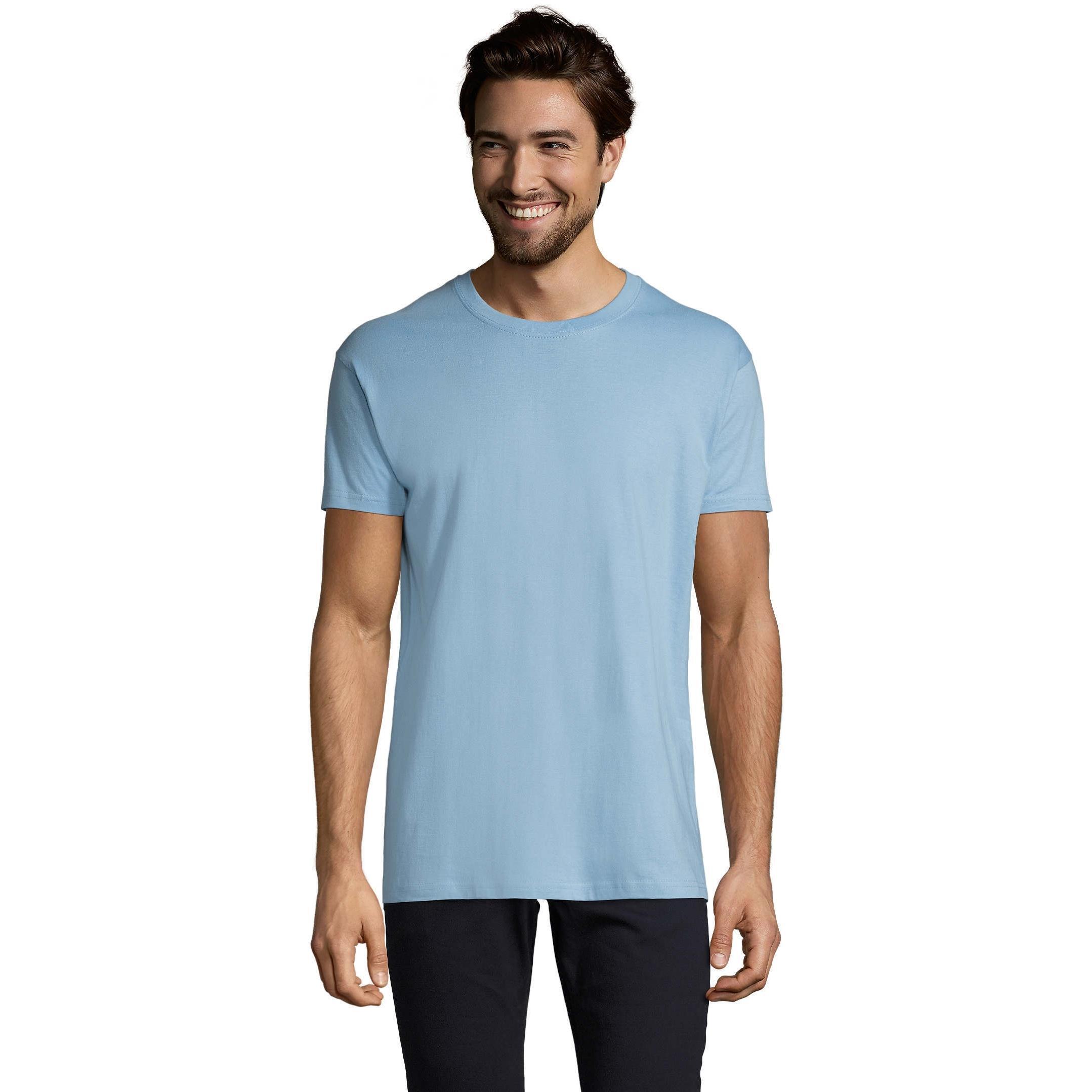 Футболка бавовняна чоловіча Sol’s Imperial 11500220 S блакитнийфото1