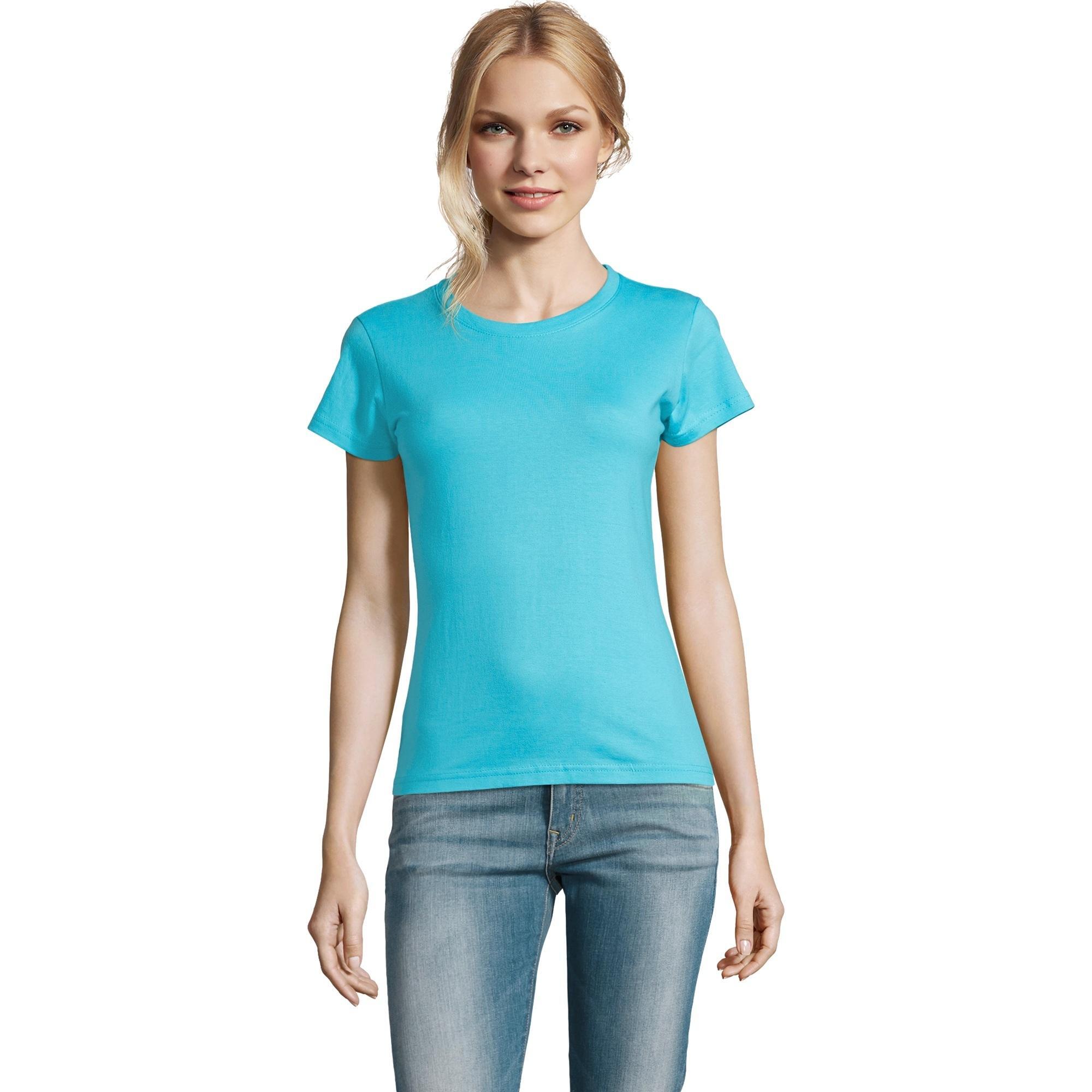 Футболка бавовняна жіноча Sol’s IMPERIAL WOMEN 11502225 L бірюзовийфото1