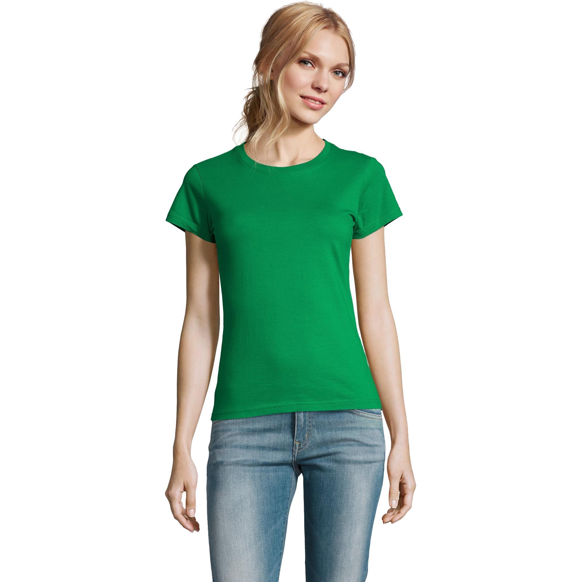 Футболка женская хлопковая Sol’s Imperial women 11502272 L ярко-зеленый фото 1