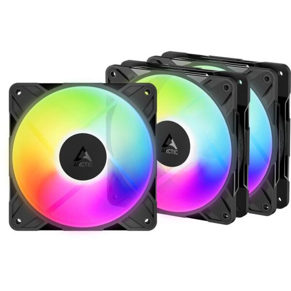Набор из трех вентиляторов для корпуса ARCTIC P12 Pro Reverse A-RGB Black 3 Pack (ACFAN00333A)