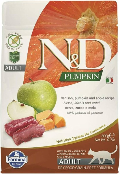 Сухой корм для кошек Farmina N&D Cat Pumpkin VENISON & APPLE Adult с тыквой, олениной и яблоком 300 г