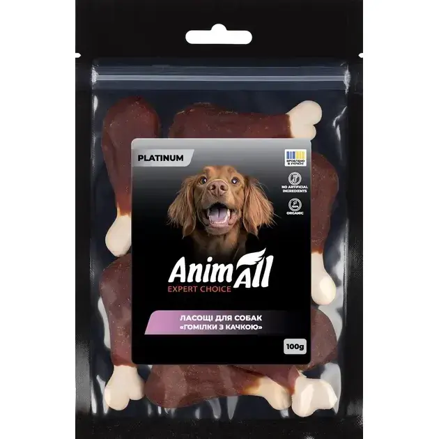 Ласощі для собак AnimAll Platinum Гомілки з качкою 100 гфото1
