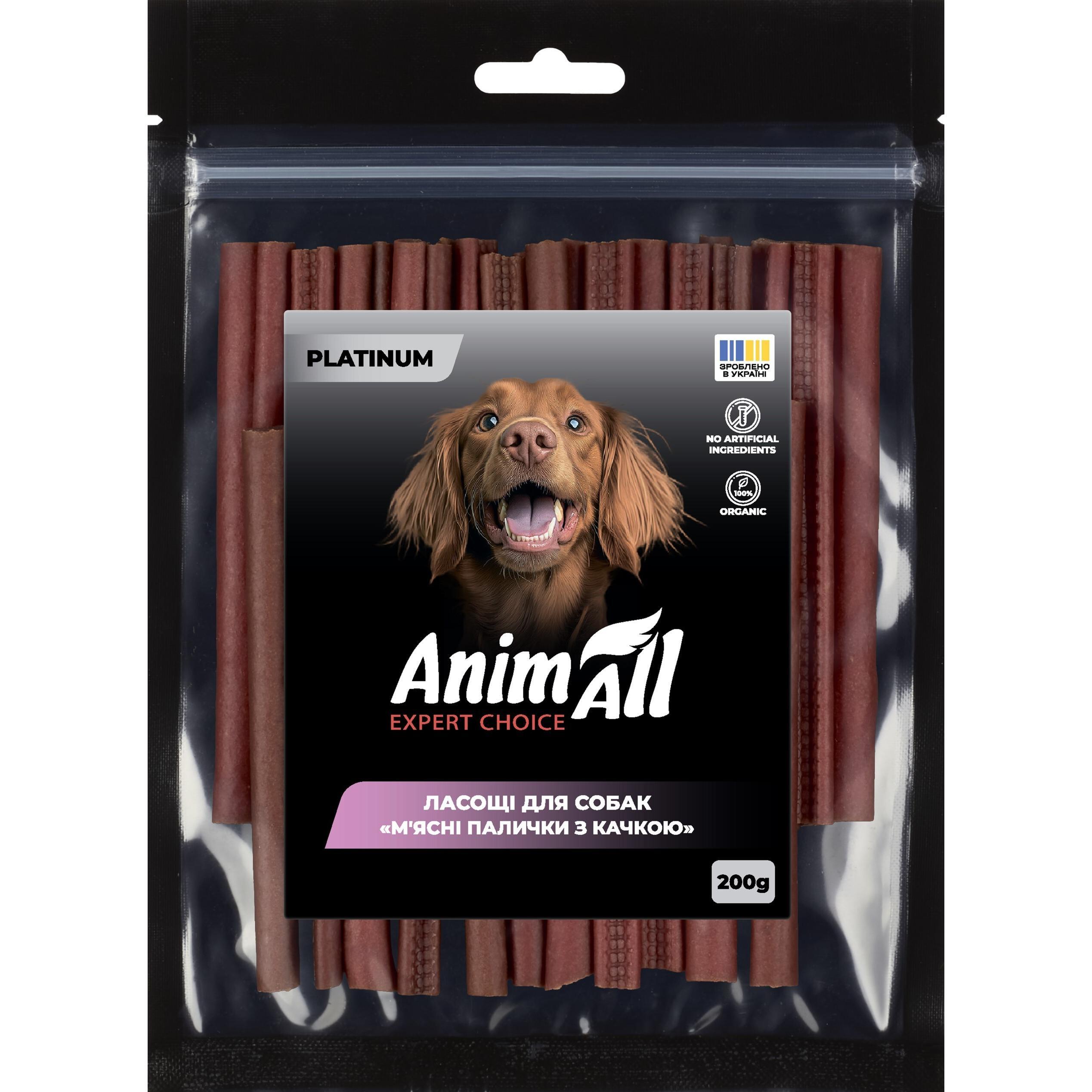 Лакомство для собак AnimAll Platinum Мясные палочки с уткой 200 г фото 1