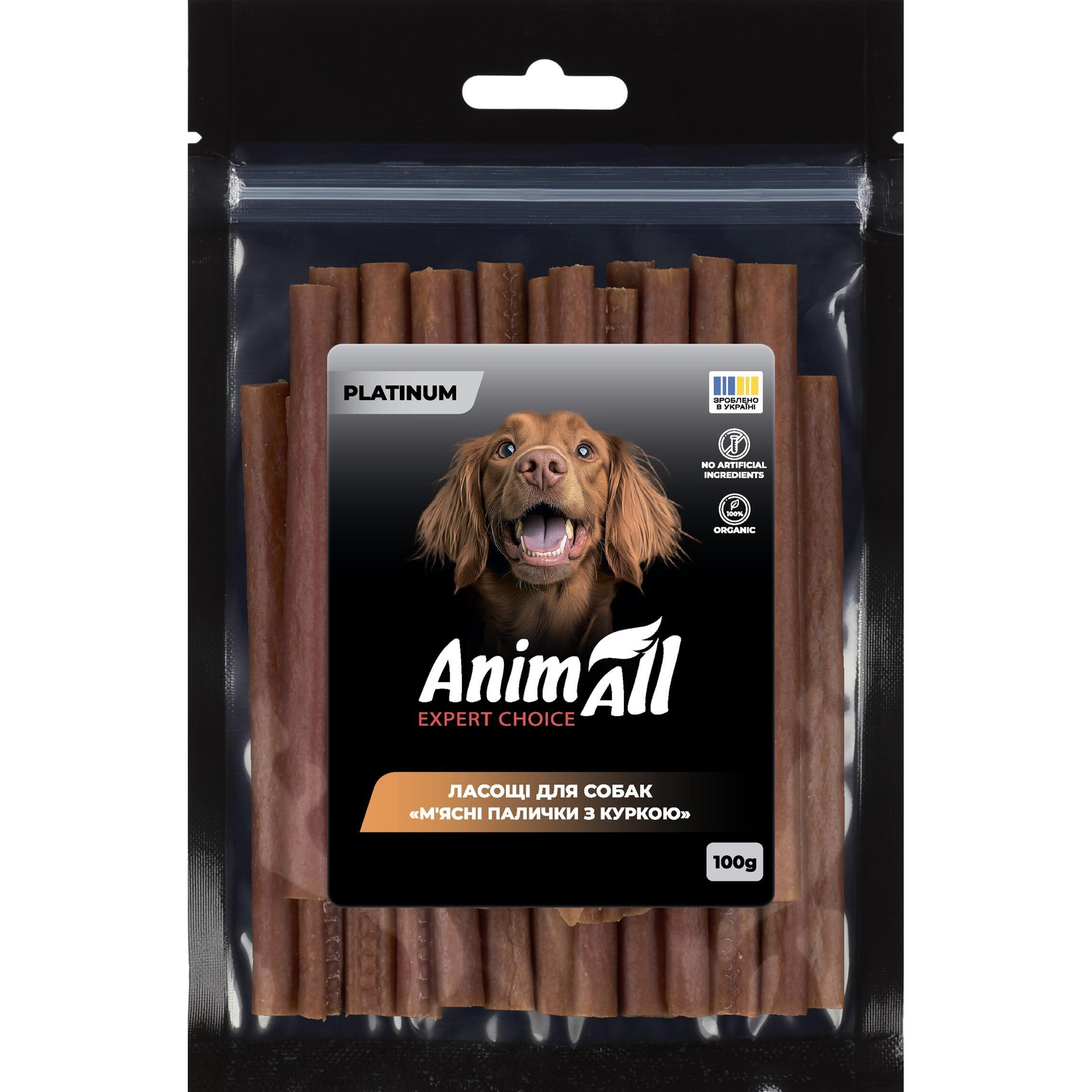 Ласощі для собак AnimAll Platinum М'ясні палички з куркою 100 гфото1