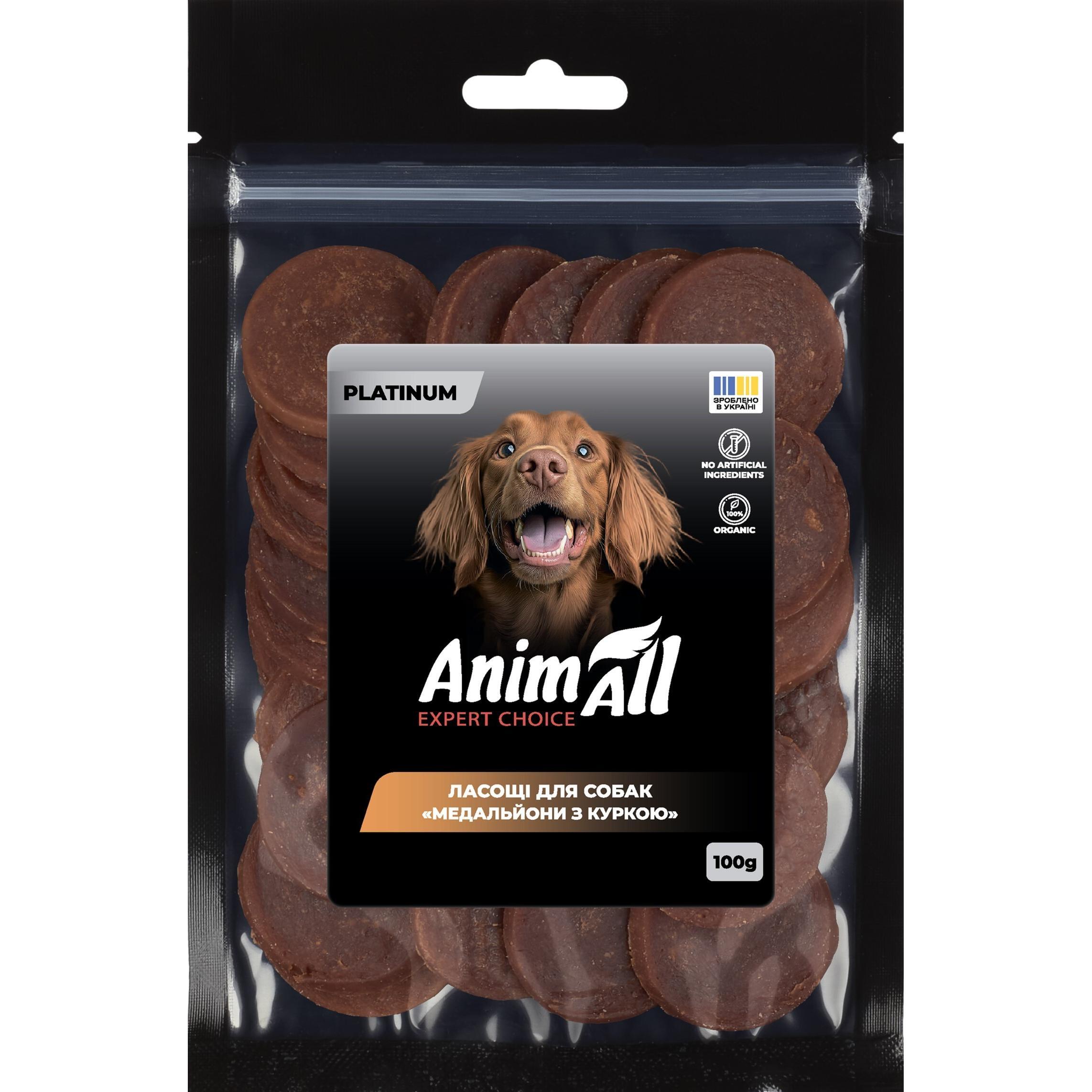 Ласощі для собак AnimAll Platinum Медальйони з куркою 100 гфото1