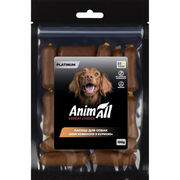 

Лакомство для собак AnimAll Platinum Мини колбаски с курицей 100 г