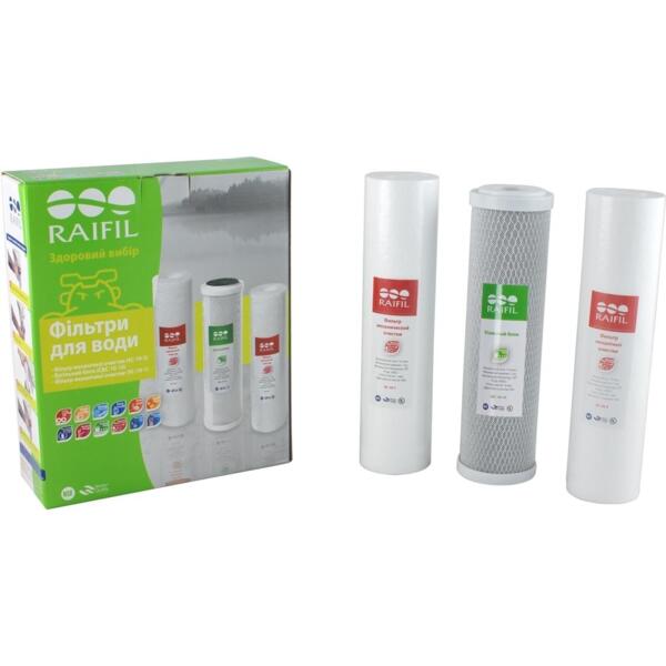 Комплект картриджей Raifil 1-2-3 GREEN (2 полипропилена+уголь) (RAIFILOSMOSGREEN)