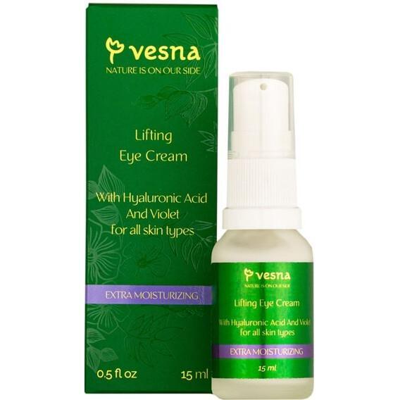 Ліфтинг-крем під очі Vesna з гіалуроновою кислотою та фіалкою 15 млфото1