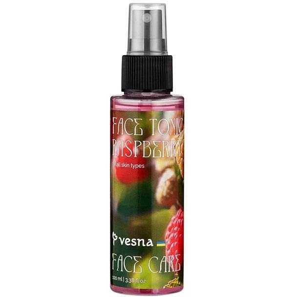 Тонік для обличчя Vesna Face Care Raspberry Tonic проти пігментації для всіх типів шкіри з малиною та ніацинамідом 100млфото1