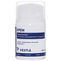 Крем для лица Vesna SebumControl+ для проблемной кожи с высыпаниями и жирностью, 30 мл