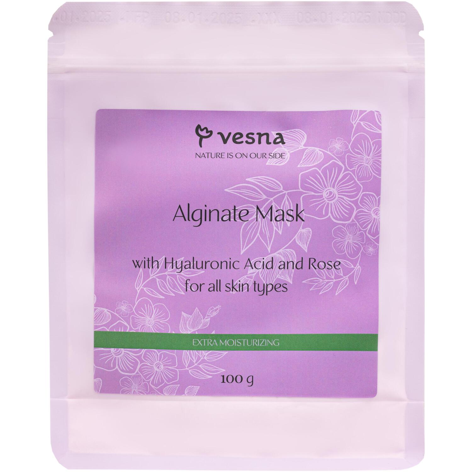 Альгінатна маска Vesna з гіалуроновою кислотою та трояндою 100 гфото
