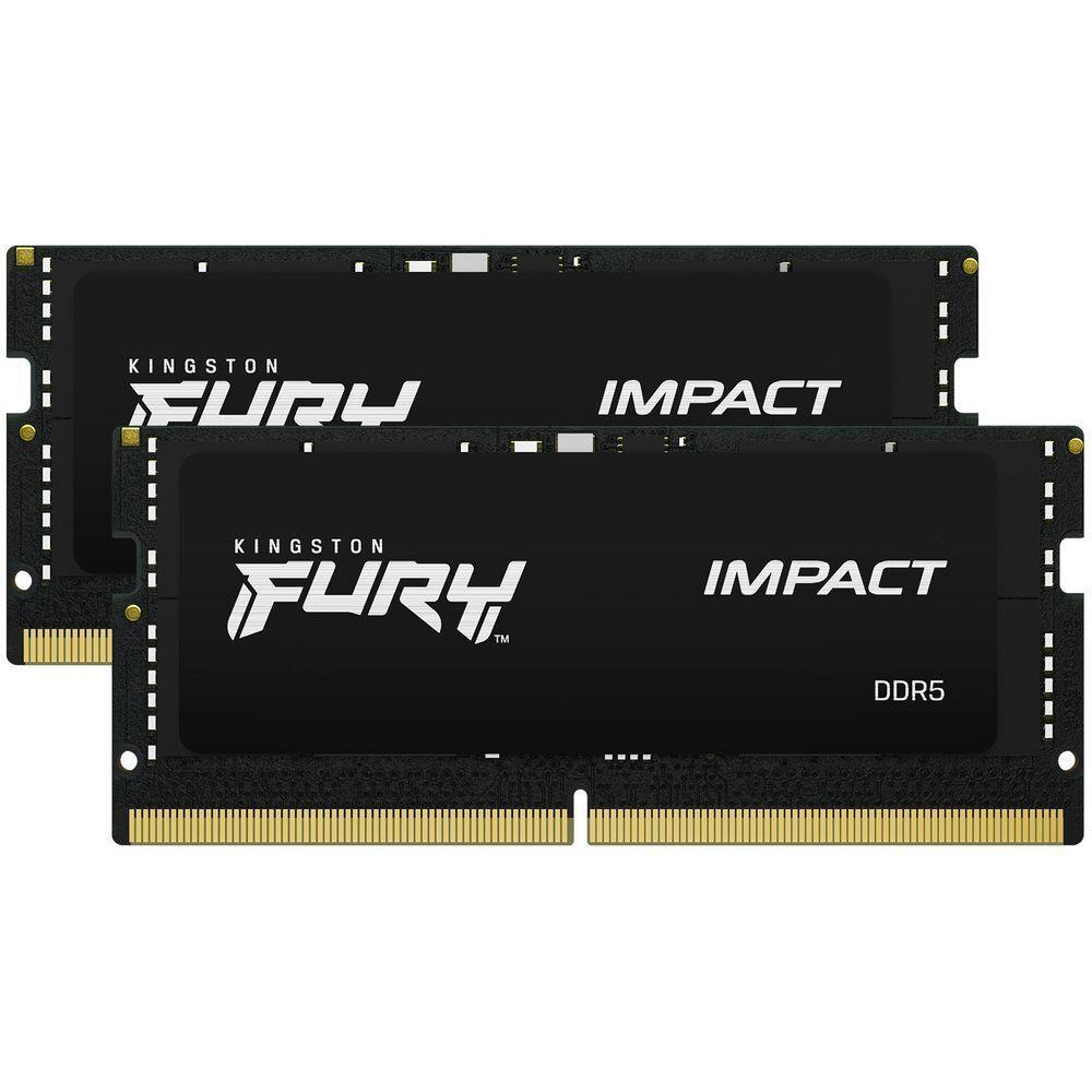 Память ноутбука Kingston DDR5 32GB KIT (16GBx2) 6000 FURY Impact XMP (KF560S38IBK2-32) фото 1