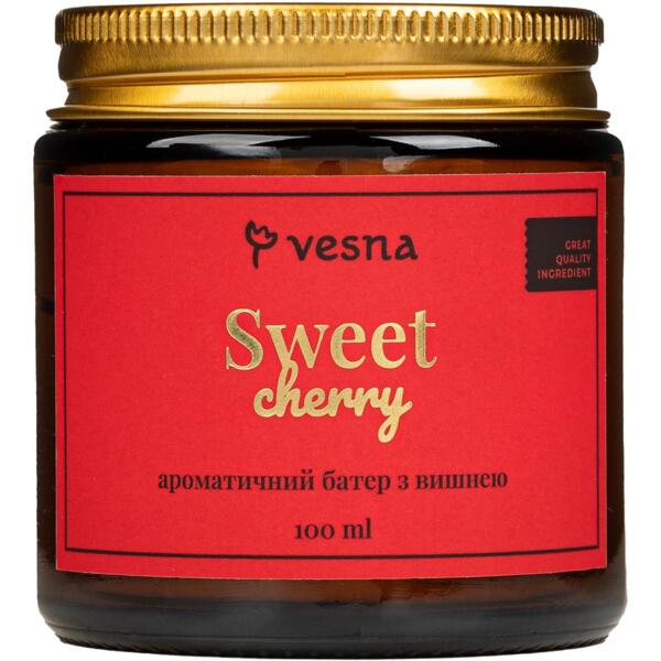 

Баттер для тела ароматический Vesna Body Care Butter Sweet Cherry Вишня для восстановления упругости 100 мл