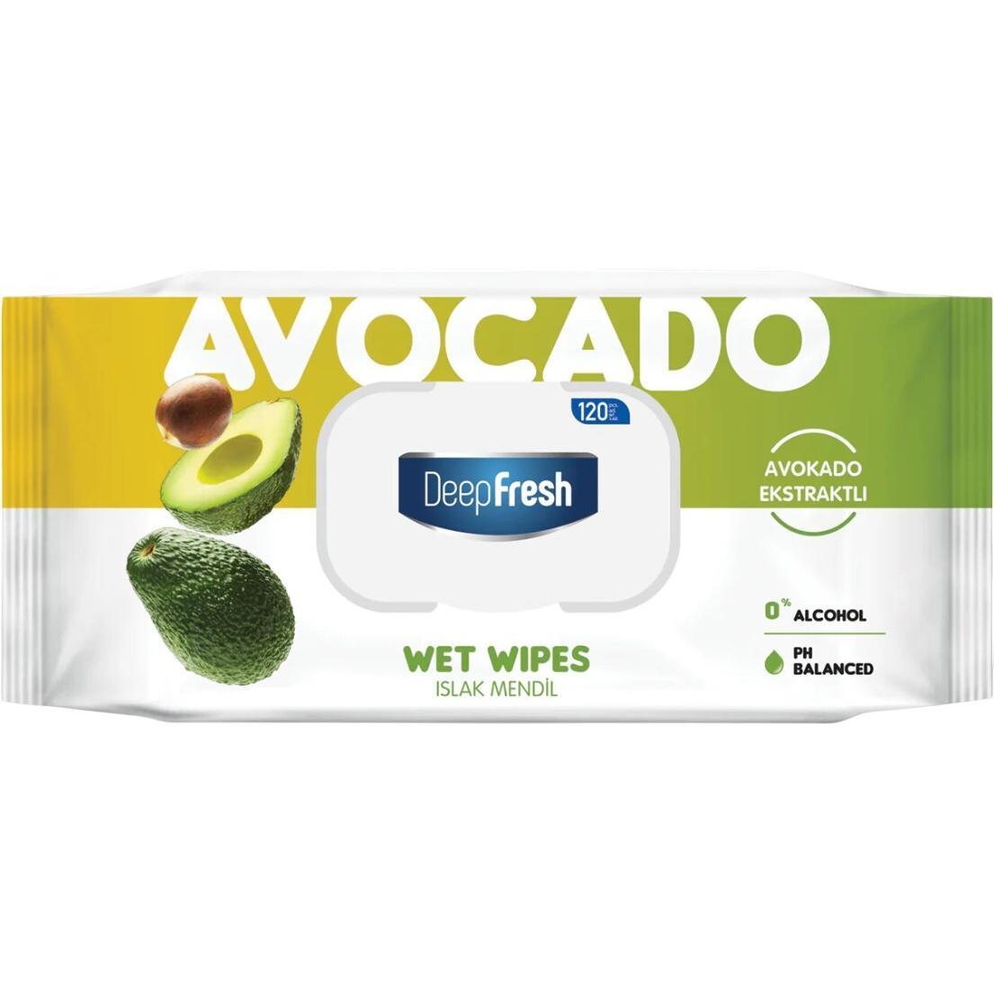 Салфетки влажные Deep Fresh Green Nature Avocado с клапаном 120 шт фото 1