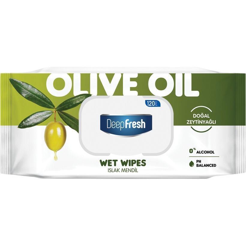 Салфетки влажные Deep Fresh Green Nature Olive Oil с клапаном 120 шт фото 1