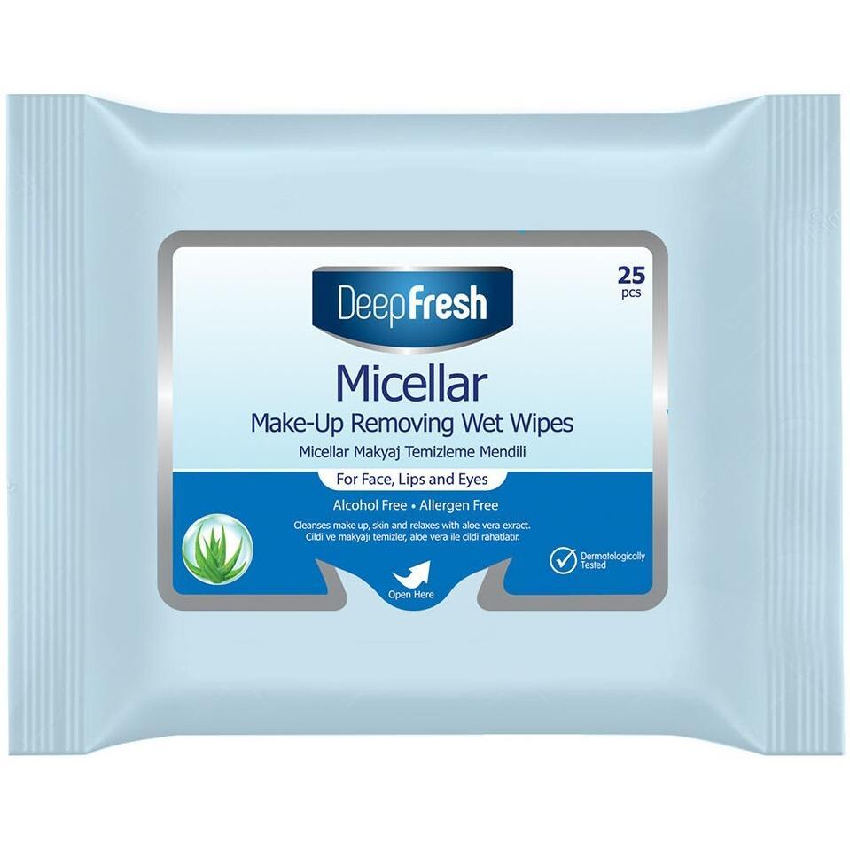 Салфетки влажные Deep Fresh Micellar Make-Up Removal Wipes Мицеллярные для демакияжа 25шт фото 1