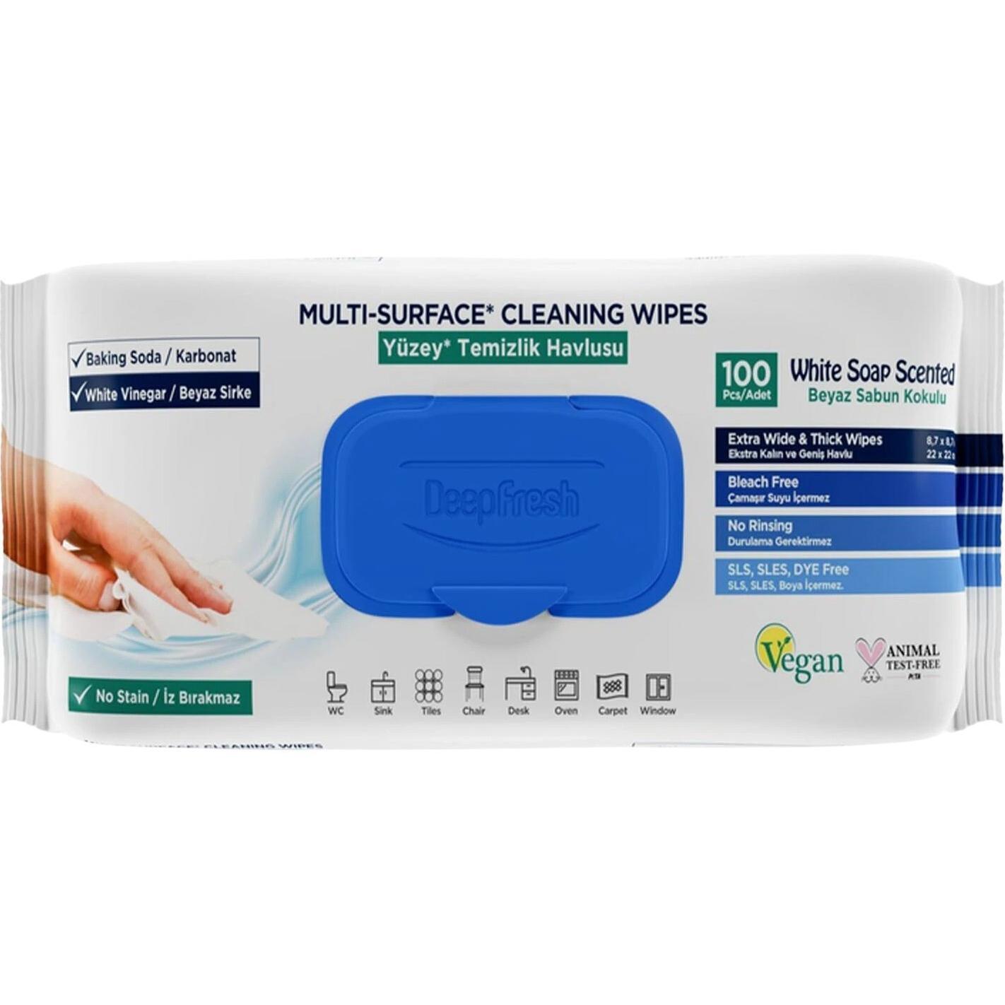 Салфетки влажные Deep Fresh Multi-Surface Cleaning Wipes Soap для очистки поверхностей 100 шт фото 1