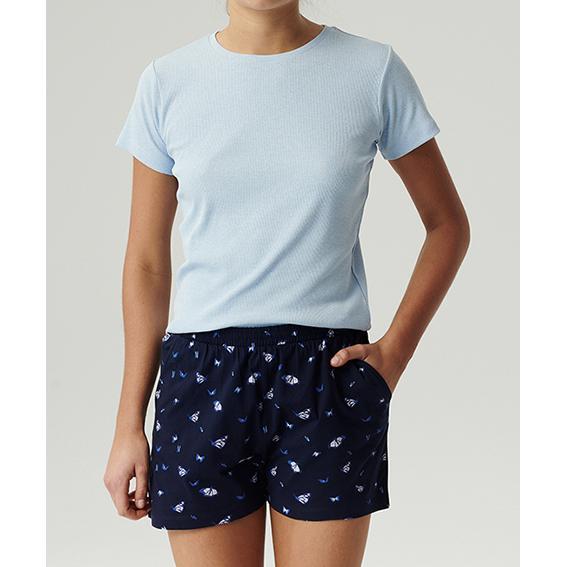 Пижама женская шорты, футболка Atlantic NLP-490_01 XL голубая/синяя фото 1