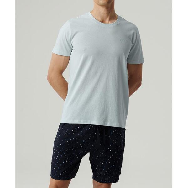 Пижама мужская шорты, футболка Atlantic NMP-385 XL голубая/синяя