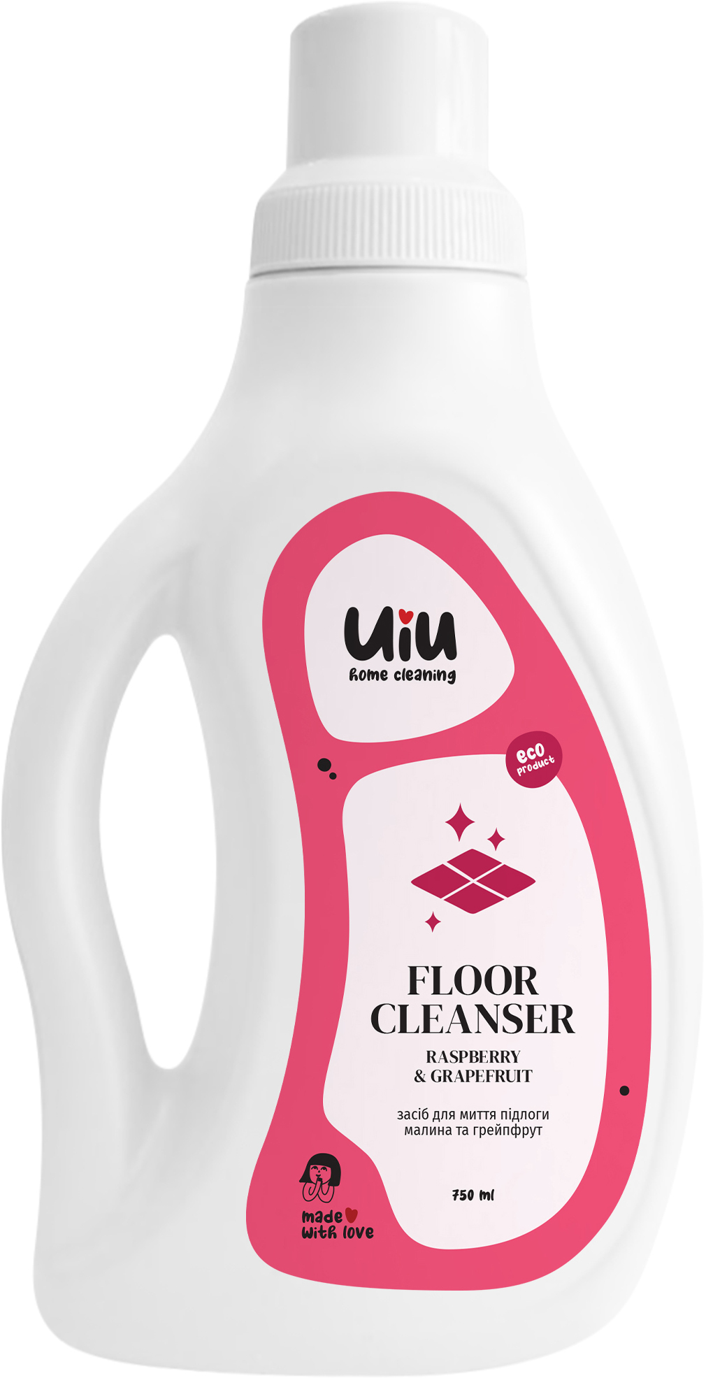 Засіб для миття підлоги UIU Малина & Грейпфрут 0,75 лфото1