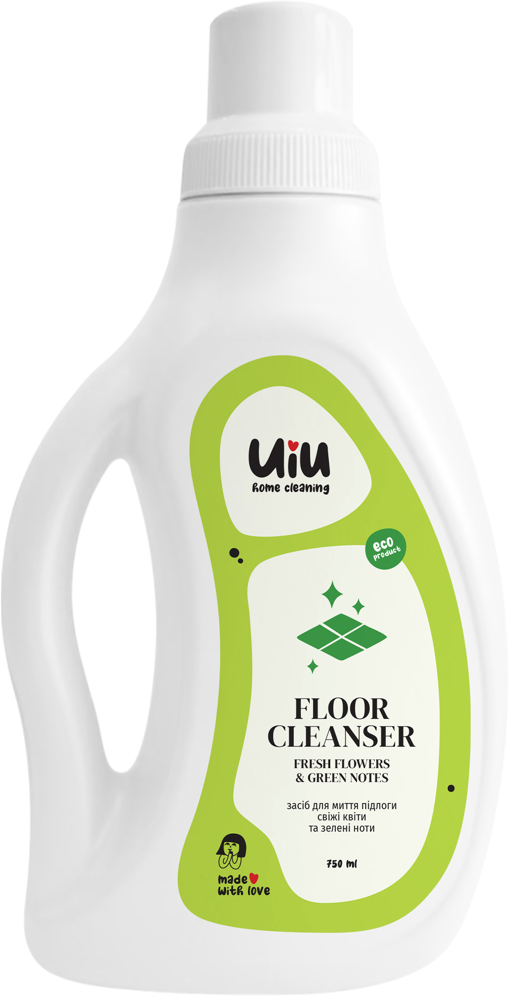 Средство для мытья полов UIU Свежие Цветы & Зеленые Ноты 0,75 л фото 1