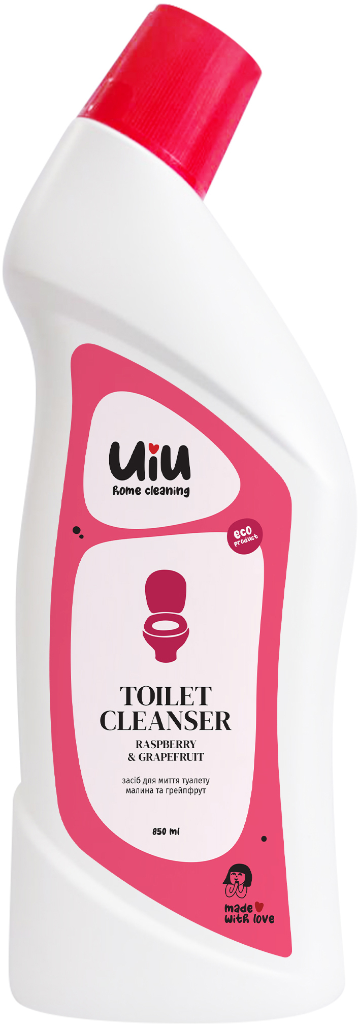 Засіб для миття туалету UIU Малина & Грейпфрут 0,85 лфото1