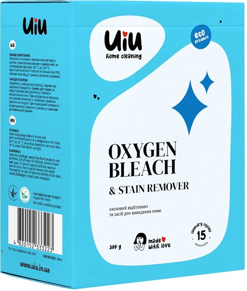 Засіб для виведення плям UIU Кисневий відбілювач 300 гфото1