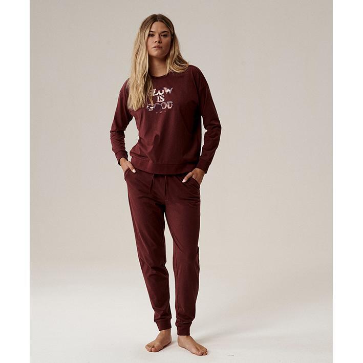 Пижама женская брюки, рубашка Atlantic NLP-499 M бордовая фото 1