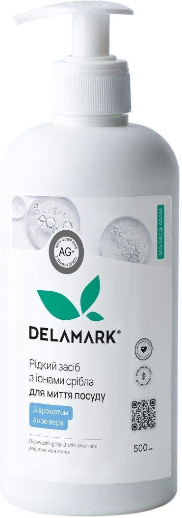 Средство для мытья посуды DeLaMark с ионами серебра Алоэ вера 0.5 л фото 1