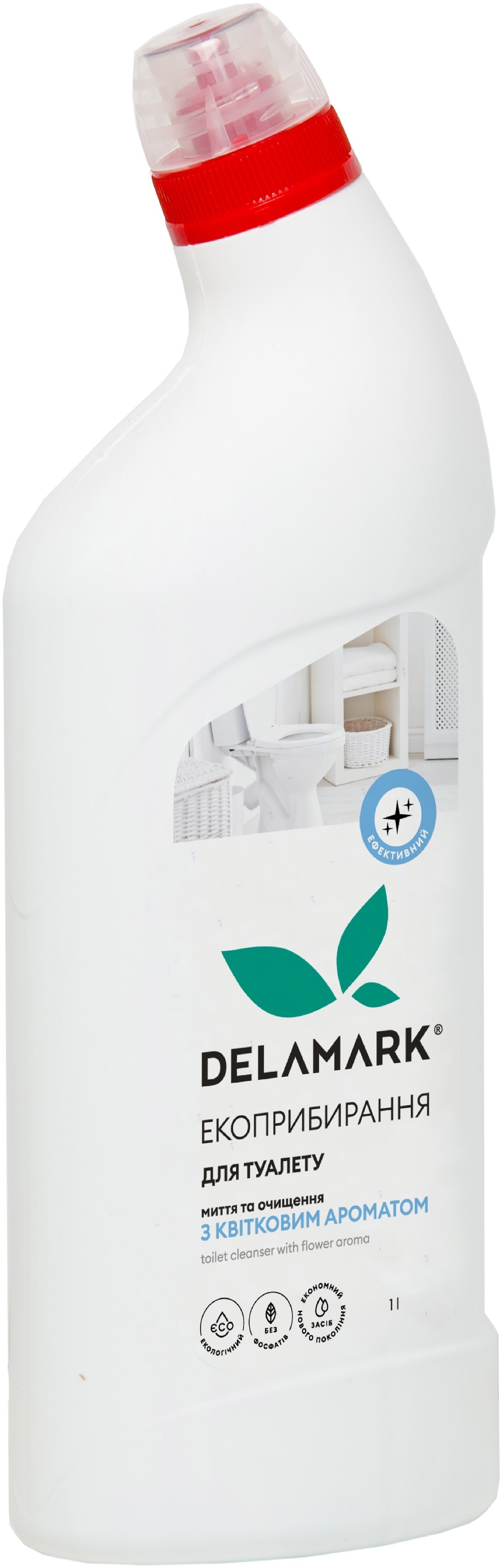 Засіб для миття туалету DeLaMark з квітковим ароматом 1 лфото1
