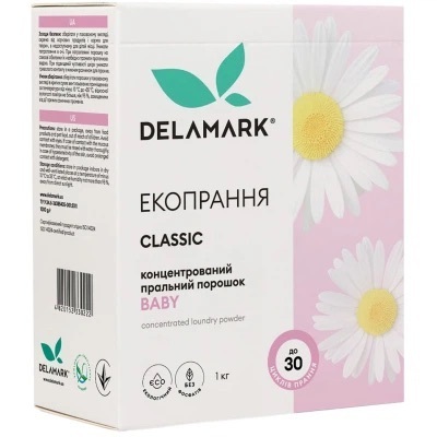 Концентрований безфосфатний пральний порошок DeLaMark Baby 1 кгфото1