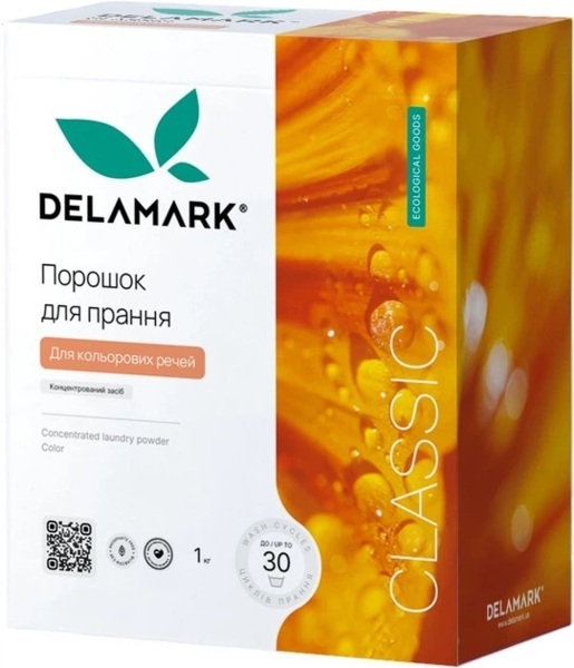Концентрированный бесфосфатный стиральный порошок DeLaMark Color 1 кг