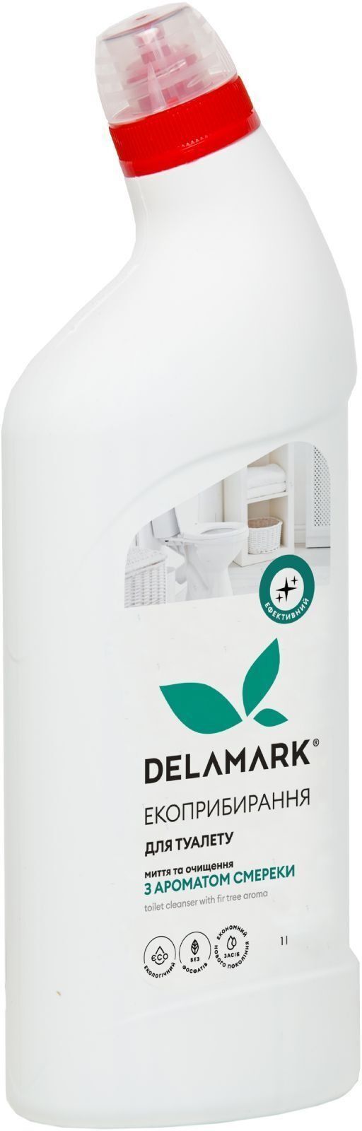 Засіб для миття туалету DeLaMark з хвойним ароматом 1 лфото1
