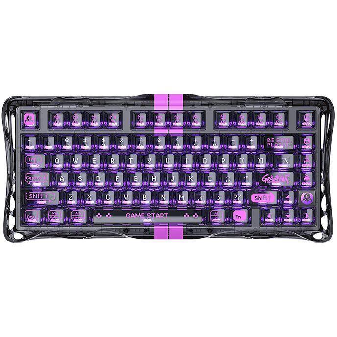 Клавиатура GravaStar Mercury V75 Lite Magnetic Blackcore, USB-A, RGB, Transparent Black (GSV75LITE_XTAL_BLK) фото 1