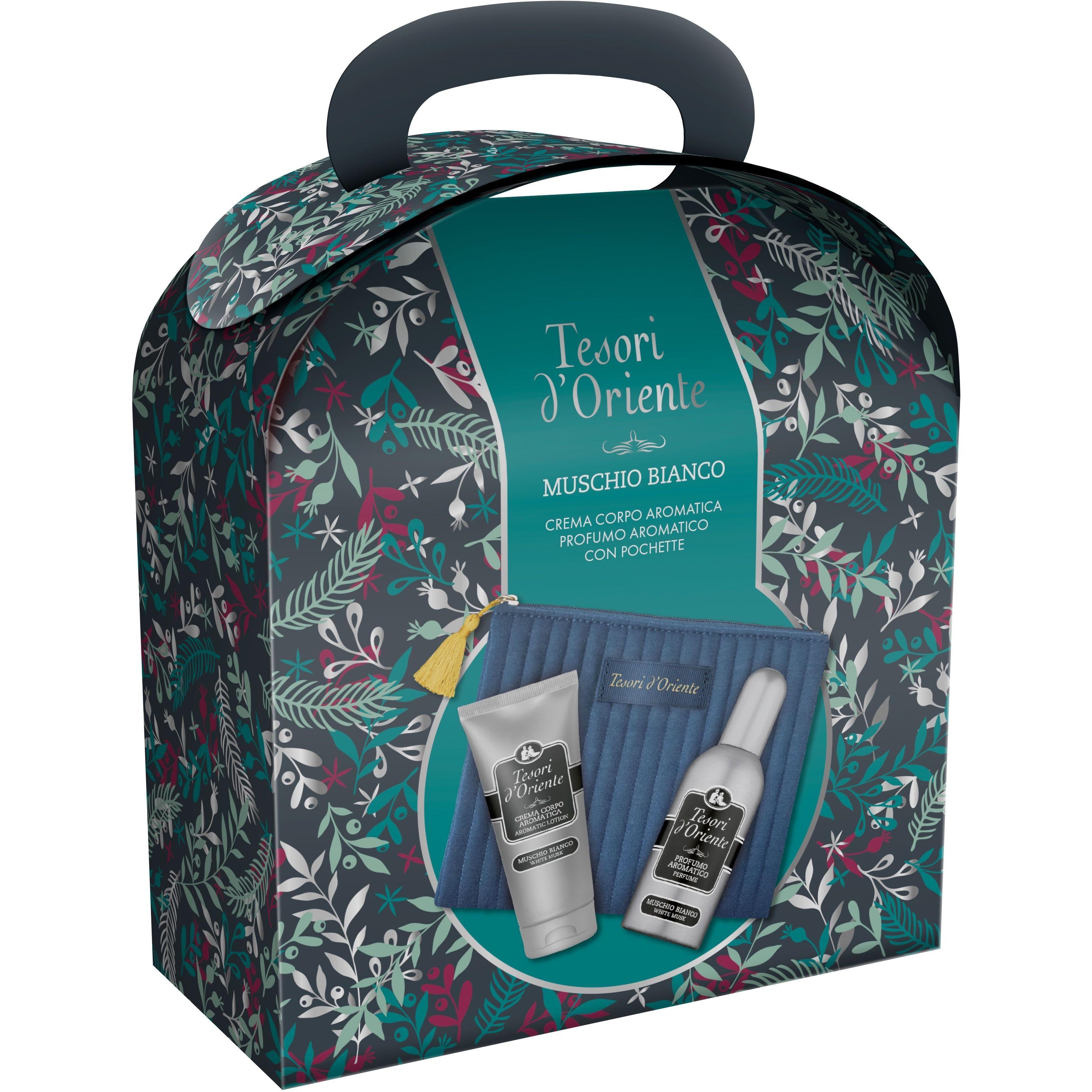 Подарочный набор Tesori d'Oriente Muschio Bianco Белый Мускус (парфюмированная вода 100мл+крем для тела 75мл+косметичка) фото 1