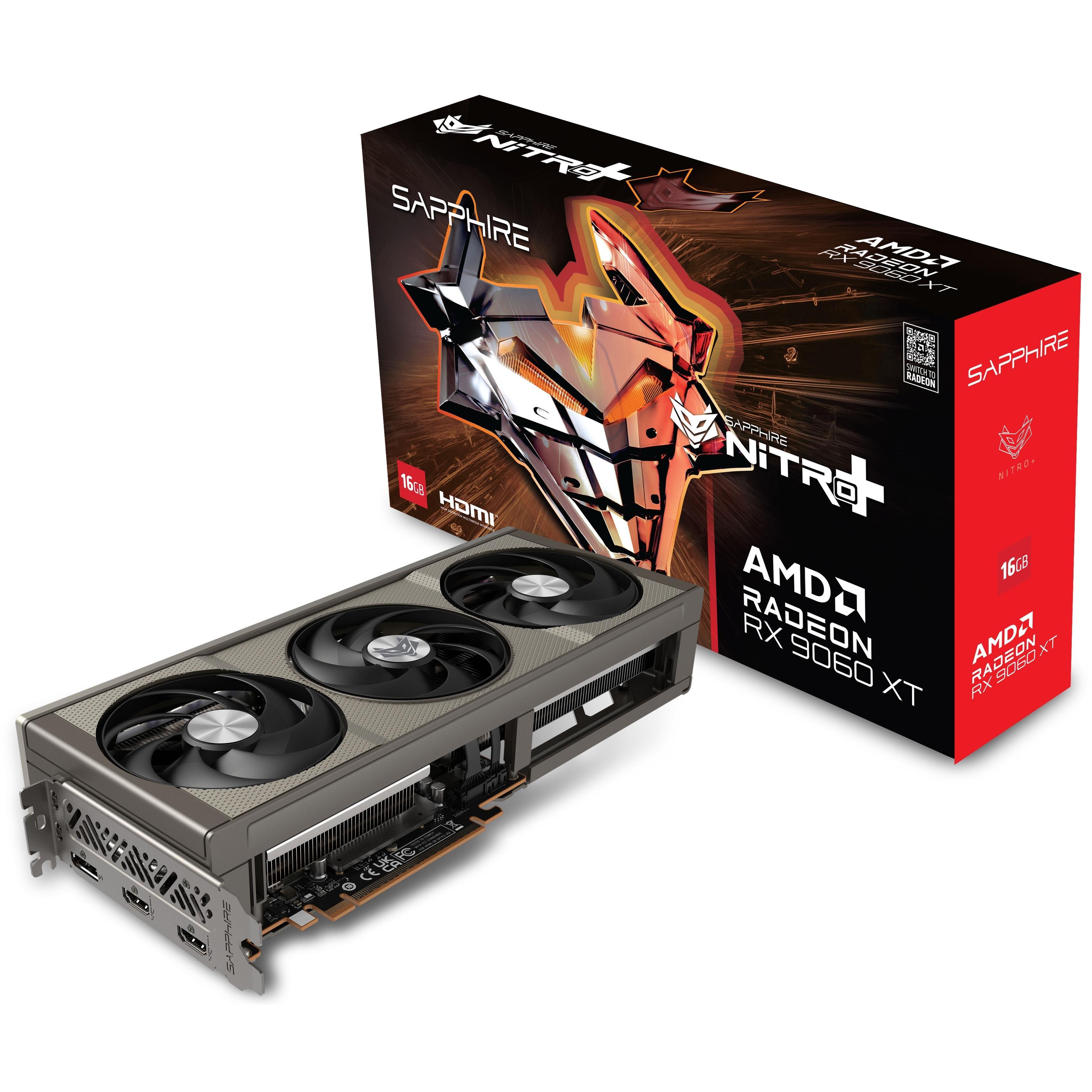 Видеокарта SAPPHIRE Radeon RX 9060 XT 16GB GDDR6 NITRO+ GAMING OC (11350-01-20G) фото 1