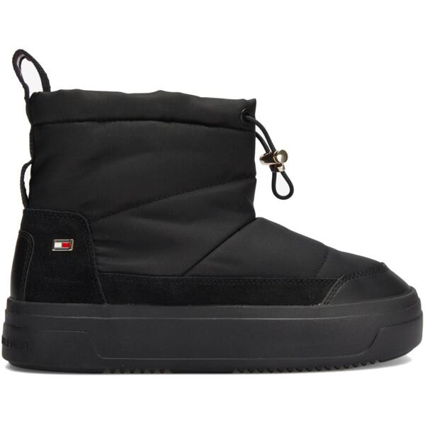Сапоги женские Tommy Hilfiger Flag Nylon Mini Snowboot FW0FW08334-BDS 36 черные фото 