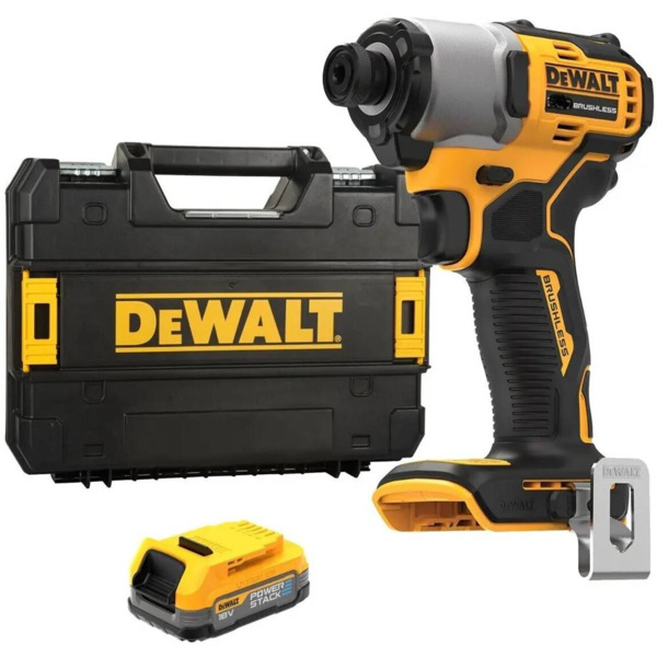 Шуруповерт ударный аккумуляторный DeWalt XR Li-Ion 18В (DCF840E1T)