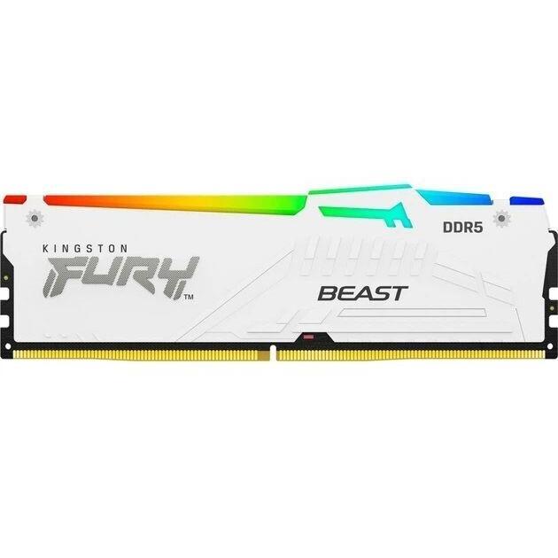 Пам'ять ПК Kingston DDR5 16GB 6000 FURY Beast RGB EXPO White (KF560C30BWEA-16)фото1