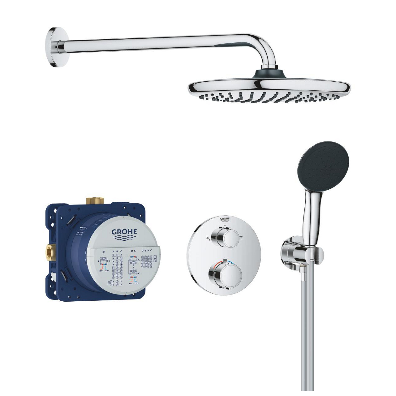 Душева система Grohe QuickFix Precision прихованого монтажу з Vitalio Start 250, хром (34883000)фото1