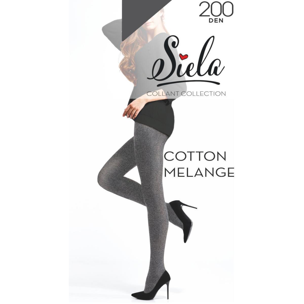 Колготы женские SIELA Cotton melange 200 Den 3р темно-серые (4823102960463) фото 1