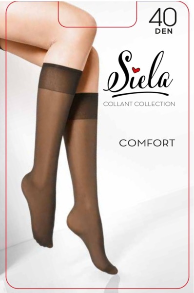 Гольфы женские SIELA Comfort 40 Den 36-40 черные 2 пари (4820159845729) фото 