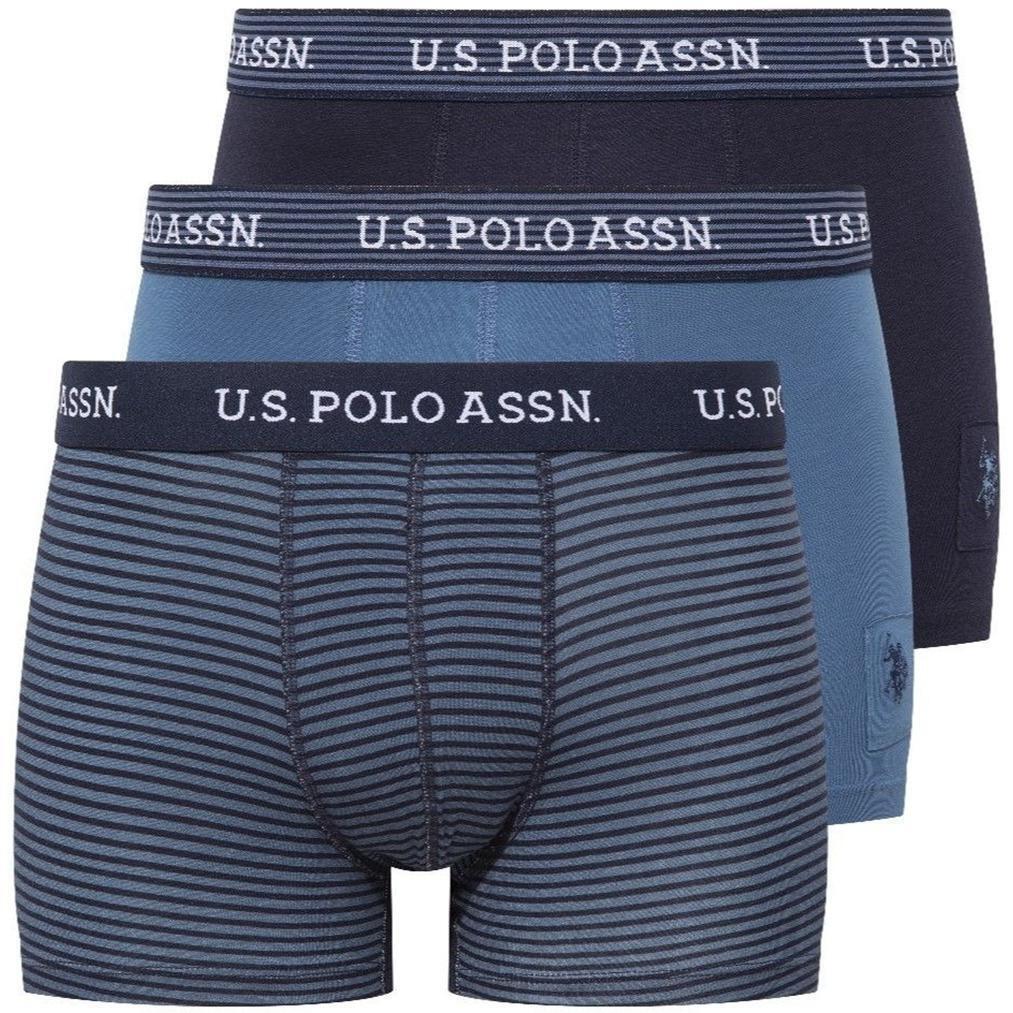 Набор трусов мужских U.S. Polo Assn. 80515 L 3 шт. темно-синий/голубой/принтованый (8680557420746) фото 1